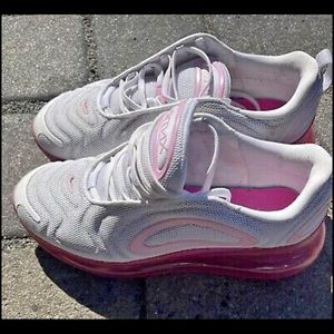 Nike Women's Air Max 720 White Laser Fuchsia Pink Rose Size 9